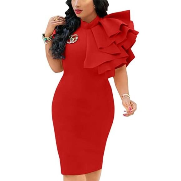 Women's Cocktail Bodycon Dress Red